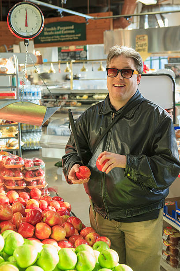 Person using Lens X while shopping in a grocery store